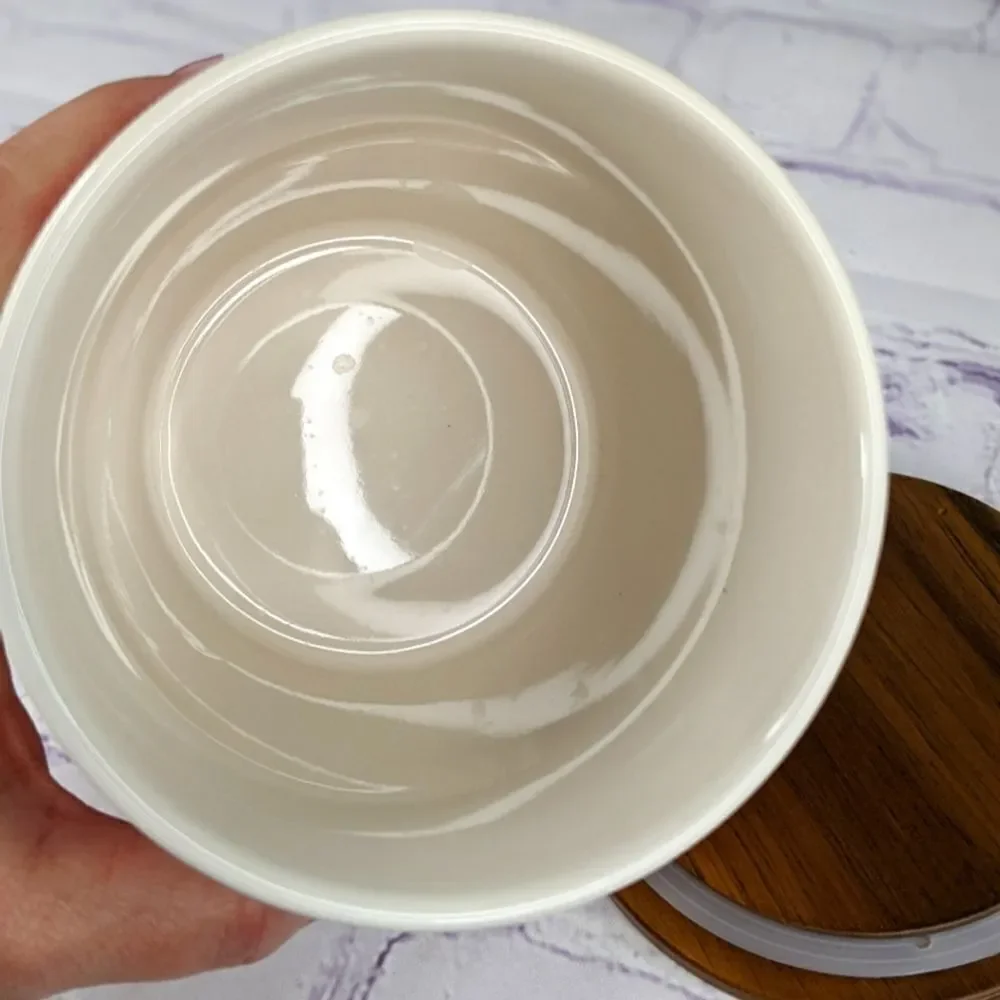 Rae Dunn STORE Ceramic Canister with Wooden Lid